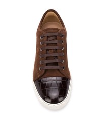 braune Wildleder niedrige Sneakers von Lanvin