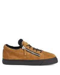 braune Wildleder niedrige Sneakers von Giuseppe Zanotti