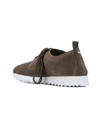 braune Wildleder niedrige Sneakers von Jimmy Choo