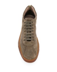 braune Wildleder niedrige Sneakers von Officine Creative