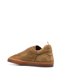 braune Wildleder niedrige Sneakers von Officine Creative