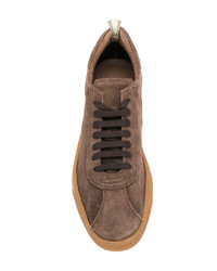 braune Wildleder niedrige Sneakers von Officine Creative