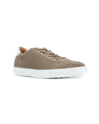 braune Wildleder niedrige Sneakers von Tod's