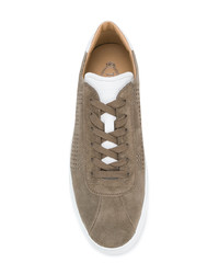 braune Wildleder niedrige Sneakers von Tod's