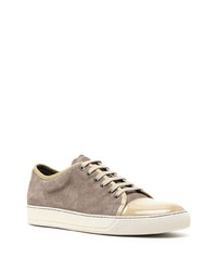 braune Wildleder niedrige Sneakers von Lanvin