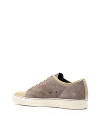 braune Wildleder niedrige Sneakers von Lanvin