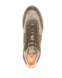 braune Wildleder niedrige Sneakers von Tod's