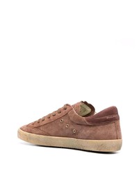 braune Wildleder niedrige Sneakers von Philippe Model Paris