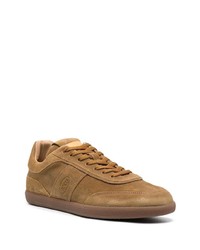 braune Wildleder niedrige Sneakers von Tod's