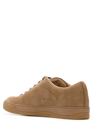 braune Wildleder niedrige Sneakers von Lanvin