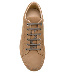 braune Wildleder niedrige Sneakers von Lanvin