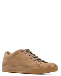 braune Wildleder niedrige Sneakers von Lanvin