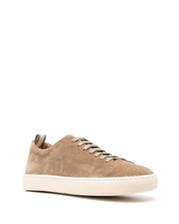 braune Wildleder niedrige Sneakers von Officine Creative