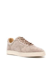 braune Wildleder niedrige Sneakers von Brunello Cucinelli