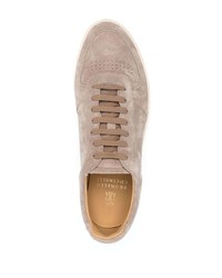 braune Wildleder niedrige Sneakers von Brunello Cucinelli