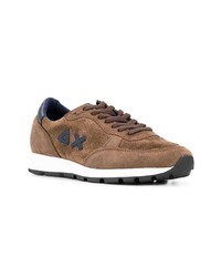 braune Wildleder niedrige Sneakers von Sun 68