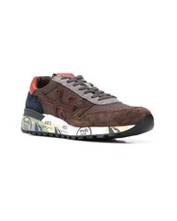 braune Wildleder niedrige Sneakers von Premiata