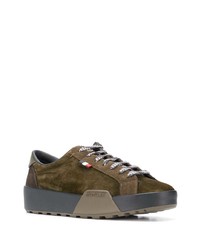 braune Wildleder niedrige Sneakers von Moncler