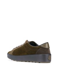 braune Wildleder niedrige Sneakers von Moncler