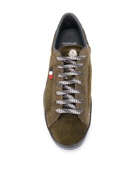 braune Wildleder niedrige Sneakers von Moncler