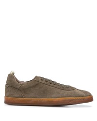 braune Wildleder niedrige Sneakers von Officine Creative