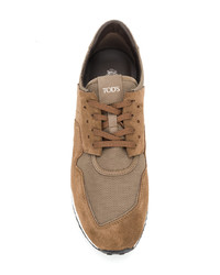 braune Wildleder niedrige Sneakers von Tod's