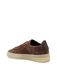 braune Wildleder niedrige Sneakers von Santoni