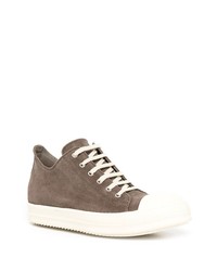 braune Wildleder niedrige Sneakers von Rick Owens