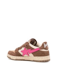 braune Wildleder niedrige Sneakers von A Bathing Ape