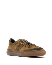 braune Wildleder niedrige Sneakers von Tod's