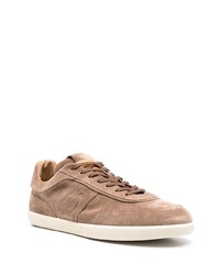 braune Wildleder niedrige Sneakers von Tod's