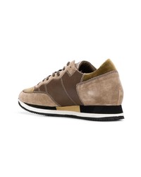 braune Wildleder niedrige Sneakers von Philippe Model