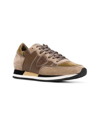 braune Wildleder niedrige Sneakers von Philippe Model