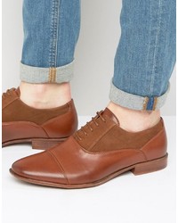 braune Wildleder Oxford Schuhe von Asos