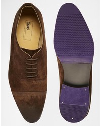 braune Wildleder Oxford Schuhe von Asos