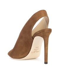 braune Wildleder Pumps mit Ausschnitten von Jimmy Choo