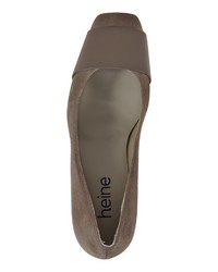 braune Wildleder Pumps von Heine