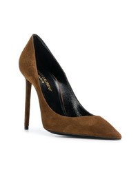 braune Wildleder Pumps von Saint Laurent