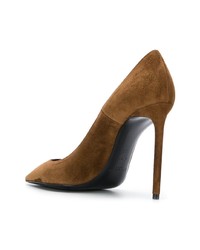 braune Wildleder Pumps von Saint Laurent