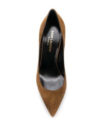 braune Wildleder Pumps von Saint Laurent