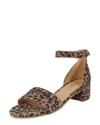 braune Wildleder Sandaletten mit Leopardenmuster von Pavement