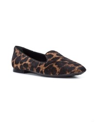 braune Wildleder Slipper mit Leopardenmuster von Tod's