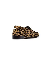 braune Wildleder Slipper mit Leopardenmuster von RE/DONE