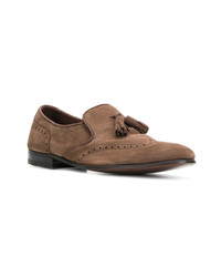 braune Wildleder Slipper mit Quasten von Henderson Baracco