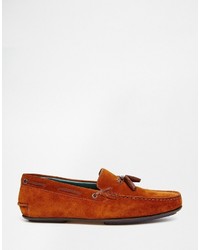 braune Wildleder Slipper mit Quasten von Ted Baker