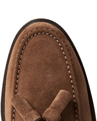 braune Wildleder Slipper mit Quasten von Tod's