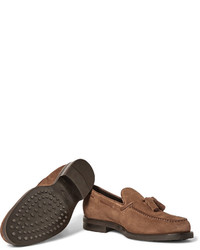 braune Wildleder Slipper mit Quasten von Tod's