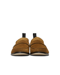 braune Wildleder Slipper von Alexander McQueen