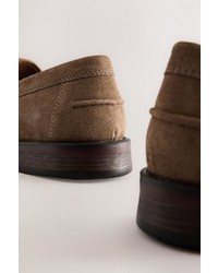 braune Wildleder Slipper von next
