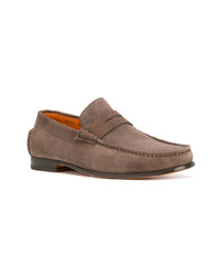 braune Wildleder Slipper von Santoni